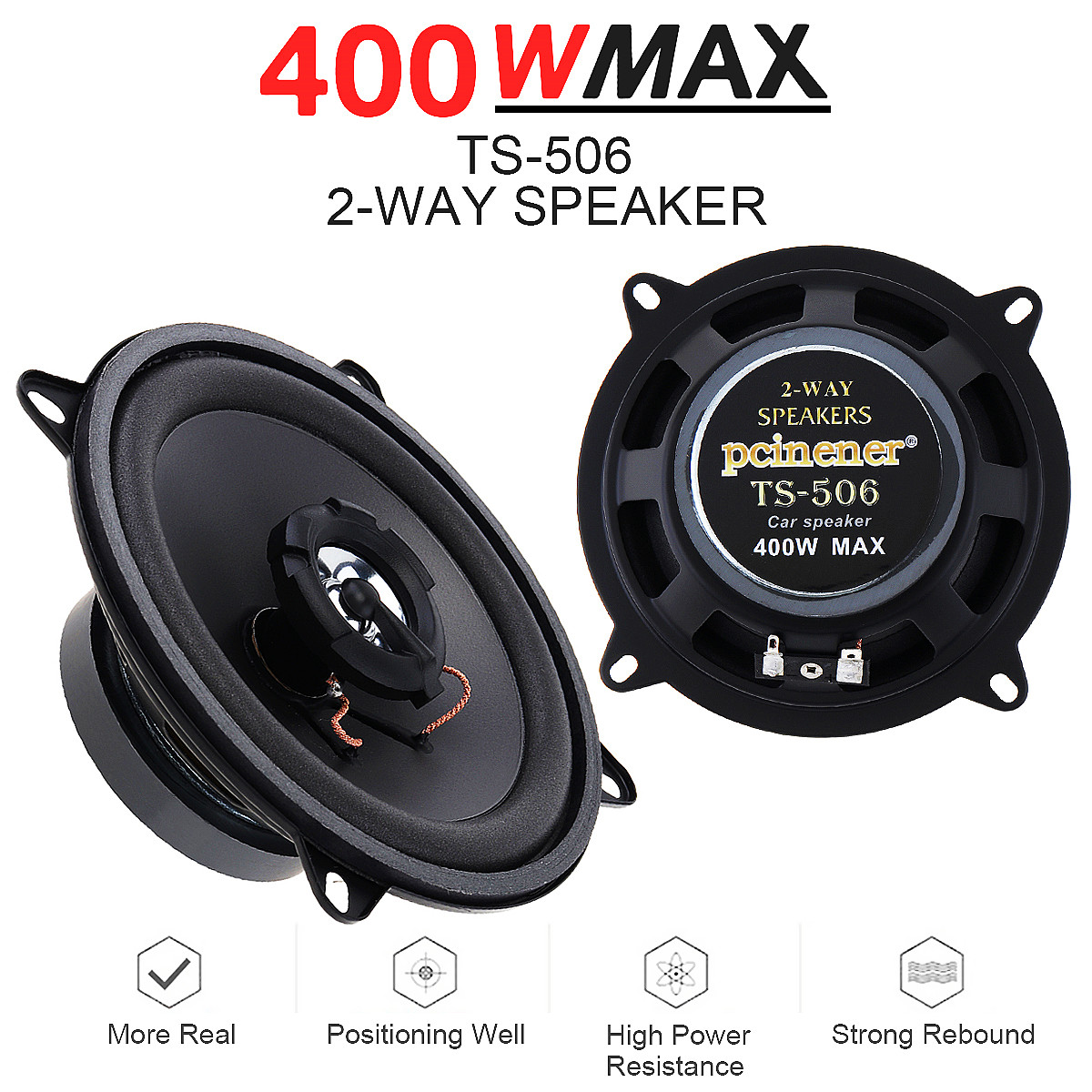 Audio Universal Music - Altavoz Coaxial HiFi de 5 pulgadas,