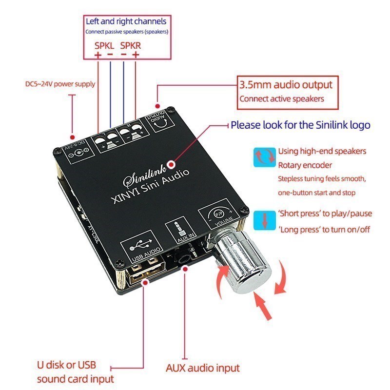 2*50W para amplificador de pot - Audio Music Player App reseña y precio