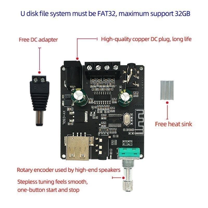 2*50W para amplificador de pot - Audio Music Player App reseña y precio